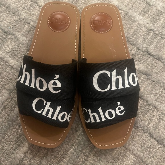 Chloe Woody Slide Sandals Black - Picture 2 of 4